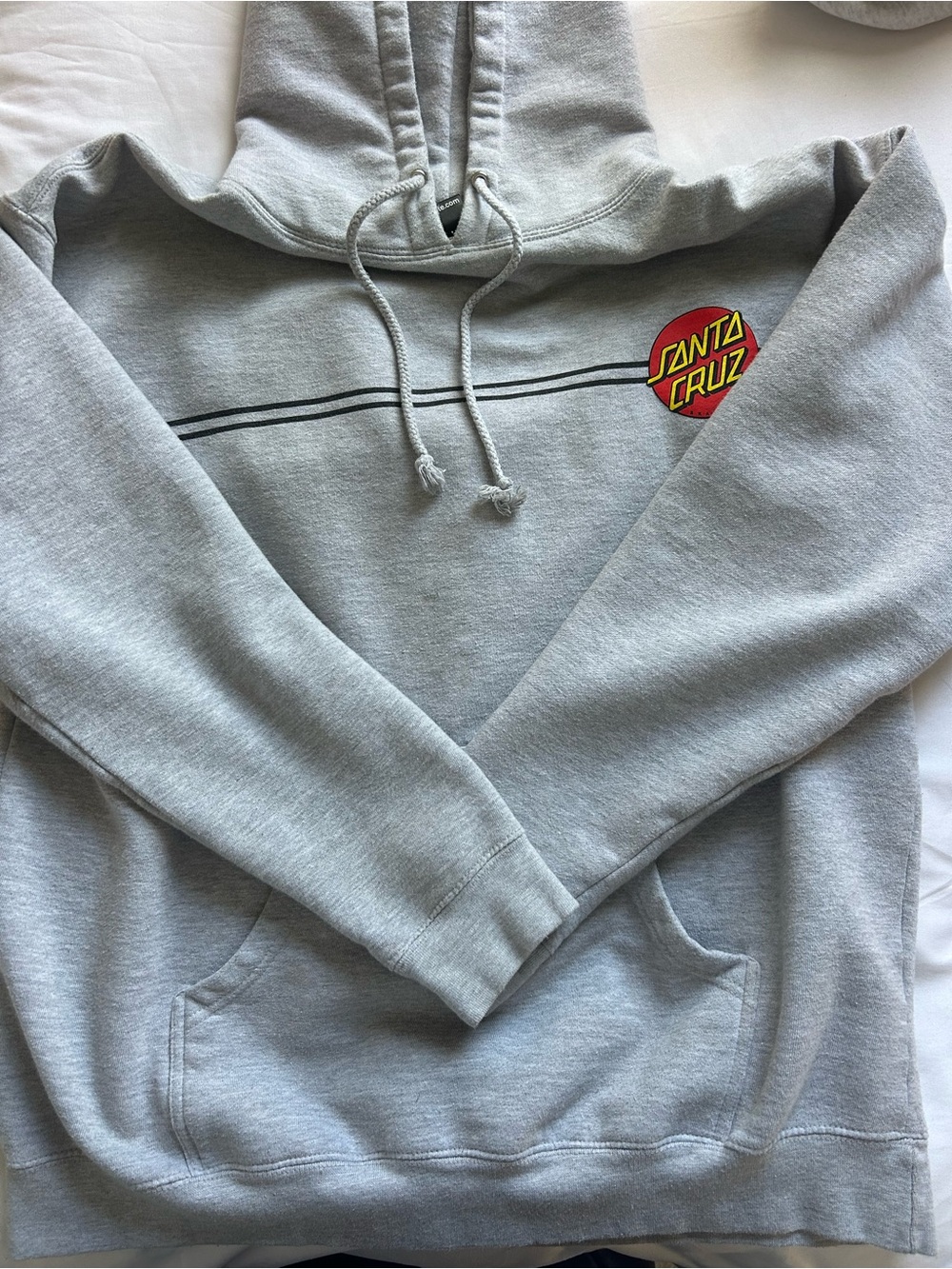 Santa Cruz Skateboards Men's Gray Hooded Sweatshirt